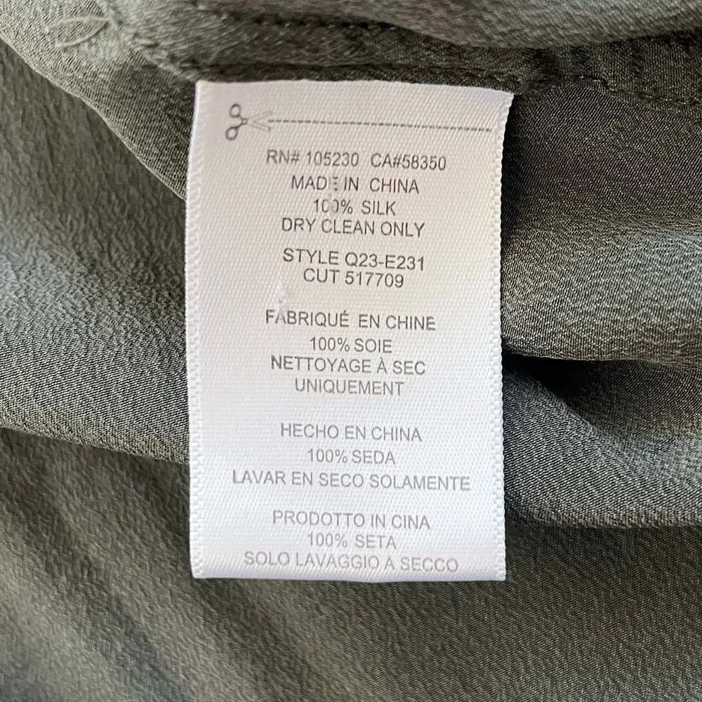 Equipment Olive Green 100% silk Button-Down blouse XS - Picture 4 of 4